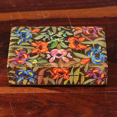 Alternate image for Floral Hand-Painted Colorful Papier Mache Decorative Box Colorful Spring