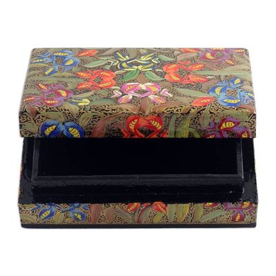 Alternate image for Floral Hand-Painted Colorful Papier Mache Decorative Box Colorful Spring
