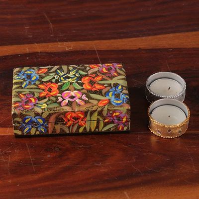 Alternate image for Floral Hand-Painted Colorful Papier Mache Decorative Box Colorful Spring