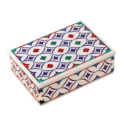 Alternate image for Hand Made Floral Marble Inlay Jewelry Box Floral Symmetry