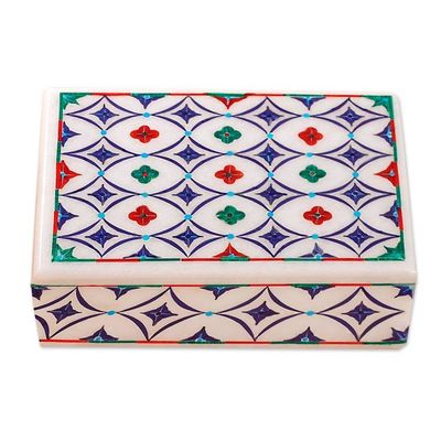 Alternate image for Hand Made Floral Marble Inlay Jewelry Box Floral Symmetry
