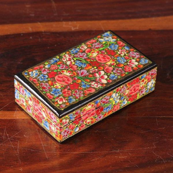 Alternate image for Spring-Themed Hand-Painted Papier Mache Decorative Box Blossoms from the Valley