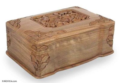 Alternate image for Fair Trade Floral Wood Jewelry Box Eternal Attraction