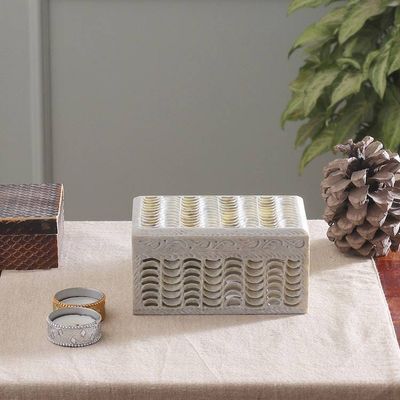 Alternate image for Jali Openwork Rectangular Natural Soapstone Decorative Box Jali Waves