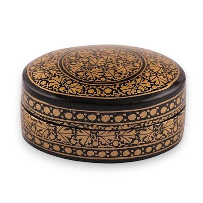 Alternate image for Hand-Painted Leaf-Patterned Papier Mache Wood Decorative Box Nighttime Vine