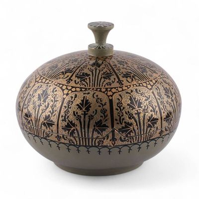 Alternate image for Nature-Themed Papier Mache and Wood Decorative Box Large Kashmir Marvel