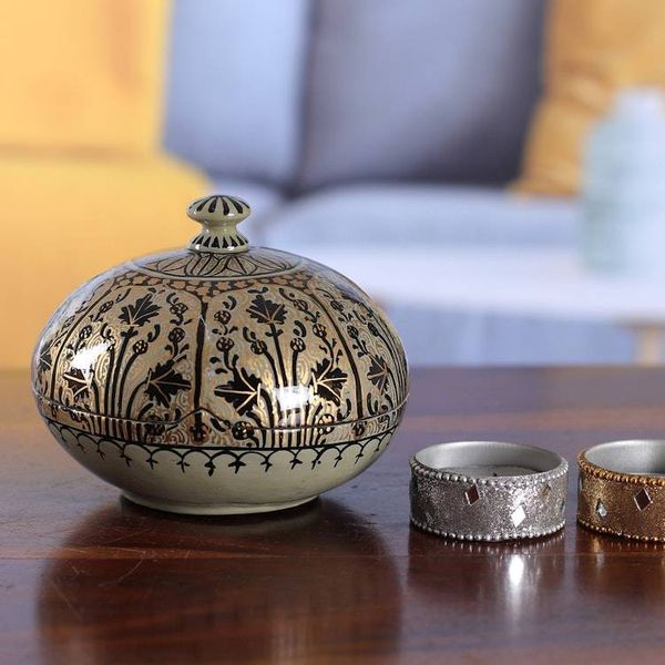 Alternate image for Nature-Themed Papier Mache and Wood Decorative Box Large Kashmir Marvel