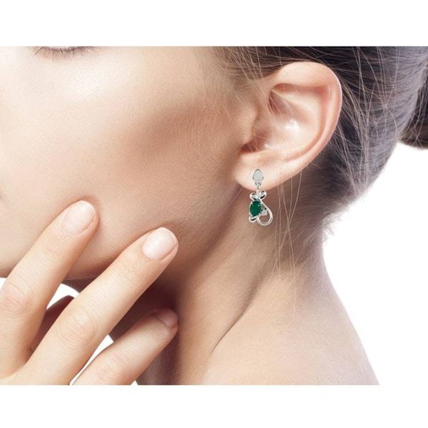 Alternate image for Fair Trade Sterling Silver and Green Onyx Earrings Forest Dream