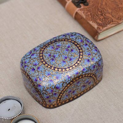 Alternate image for Floral Papier Mache and Wood Decorative Box Painted by Hand Lovely Garden