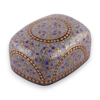 Alternate image for Floral Papier Mache and Wood Decorative Box Painted by Hand Lovely Garden