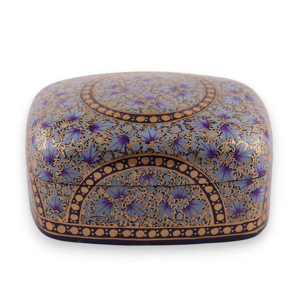 Alternate image for Floral Papier Mache and Wood Decorative Box Painted by Hand Lovely Garden