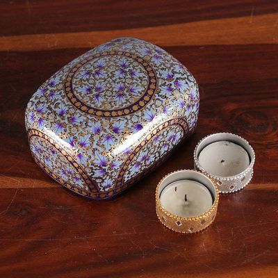 Alternate image for Floral Papier Mache and Wood Decorative Box Painted by Hand Lovely Garden