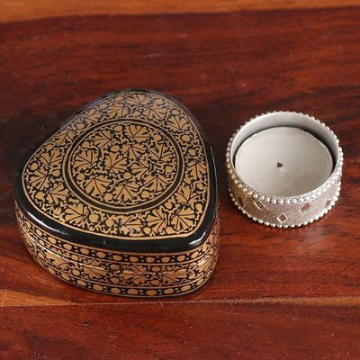 Alternate image for Heart-Shaped Leaf-Themed Papier Mache Wood Decorative Box Loving Vine