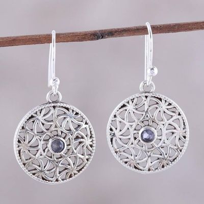 Primary image for Iolite and Sterling Silver Dangle Earrings from India Circular Stars