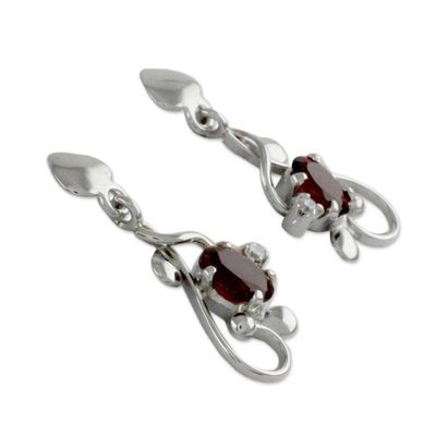 Alternate image for 2 Carat Garnet and Sterling Silver Earrings Real Love