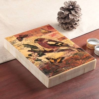 Alternate image for Nature-Inspired Hand-Carved Decorative Box Made in India Sylvan Unison