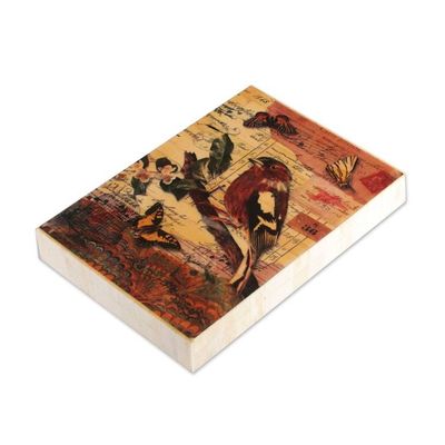 Alternate image for Nature-Inspired Hand-Carved Decorative Box Made in India Sylvan Unison