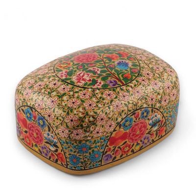 Alternate image for Floral Hand-Painted Papier Mache Decorative Box from India The Prosperous Spring