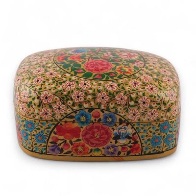 Alternate image for Floral Hand-Painted Papier Mache Decorative Box from India The Prosperous Spring