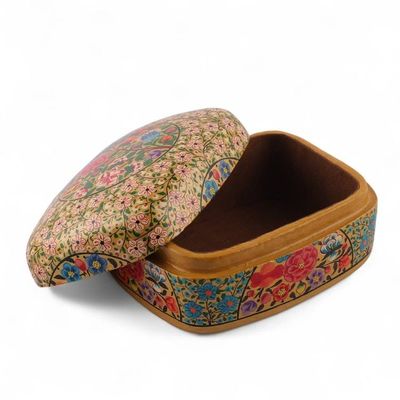 Alternate image for Floral Hand-Painted Papier Mache Decorative Box from India The Prosperous Spring