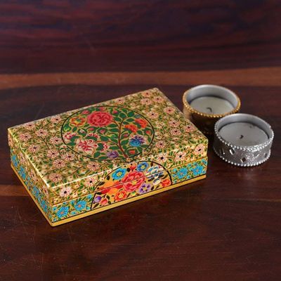 Alternate image for Small-Sized Hand-Painted Floral Papier Mache Decorative Box The Great Spring