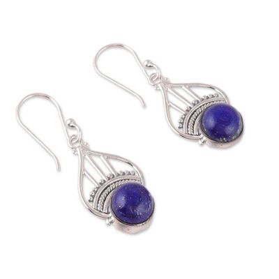 Alternate image for Polished Tiara-Inspired Lapis Lazuli Dangle Earrings Royal Tiara