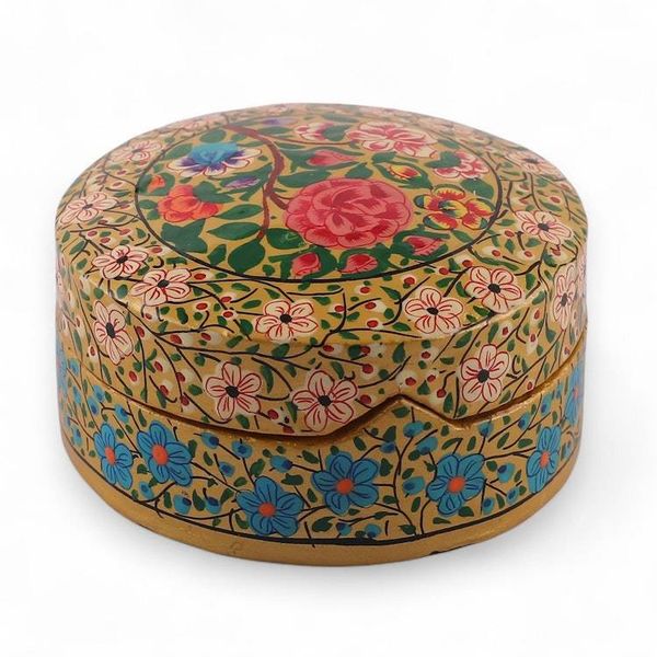 Alternate image for Baroque-Inspired Floral Papier Mache Decorative Box Small The Oval Spring