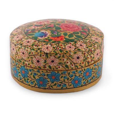 Alternate image for Baroque-Inspired Floral Papier Mache Decorative Box Small The Oval Spring