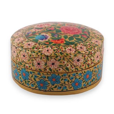 Alternate image for Baroque-Inspired Floral Round Papier Mache Decorative Box The Eternal Spring