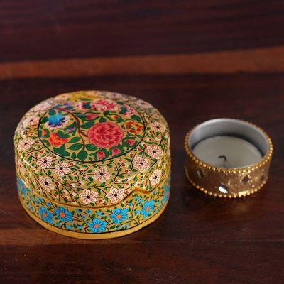 Alternate image for Baroque-Inspired Floral Round Papier Mache Decorative Box The Eternal Spring