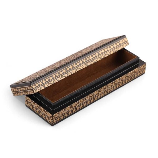 Alternate image for Large Papier Mache Wood Decorative Box with Leaf Designs Evening Vine