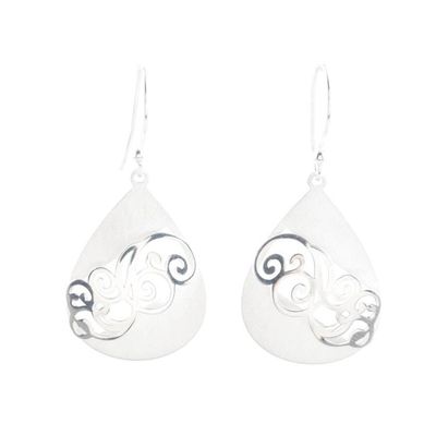 Alternate image for Sterling Silver Dangle Earrings Designed by Hema in India Luxurious Charm
