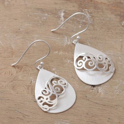 Alternate image for Sterling Silver Dangle Earrings Designed by Hema in India Luxurious Charm