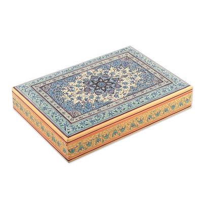 Alternate image for Folk Art Floral Weeping Willow Wood Decorative Box in Blue Nocturnal Petals