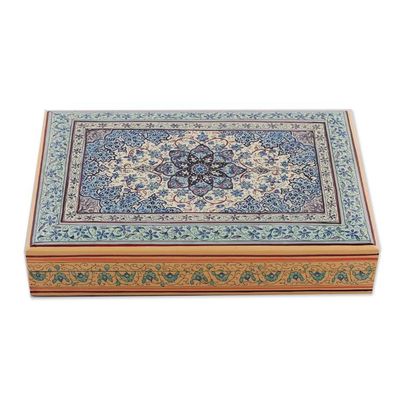 Alternate image for Folk Art Floral Weeping Willow Wood Decorative Box in Blue Nocturnal Petals
