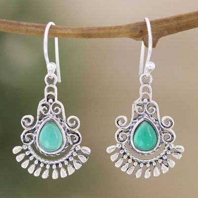 Primary image for Green Onyx Chandelier Earrings Crafted from Sterling Silver Memories of the Wise