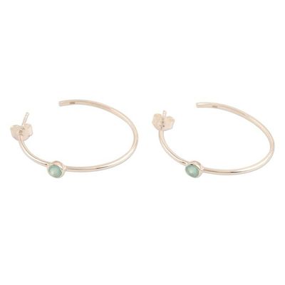 Alternate image for Chalcedony and Sterling Silver Half-Hoop Earrings Cloud Busting