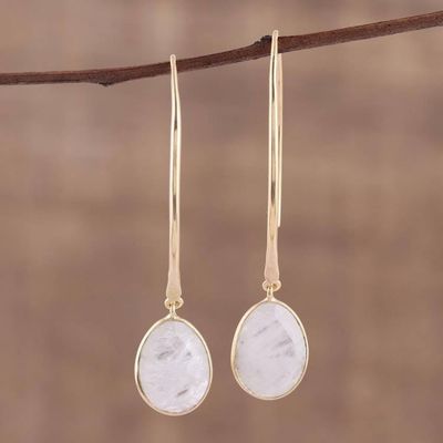 Alternate image for Rainbow Moonstone Earrings in 18k Gold Plated Silver Rainbows End