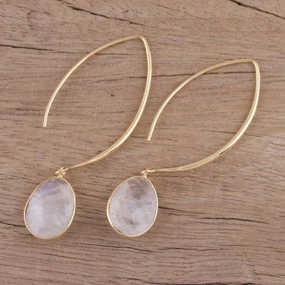 Alternate image for Rainbow Moonstone Earrings in 18k Gold Plated Silver Rainbows End