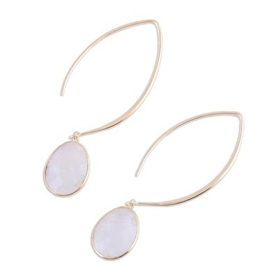 Alternate image for Rainbow Moonstone Earrings in 18k Gold Plated Silver Rainbows End