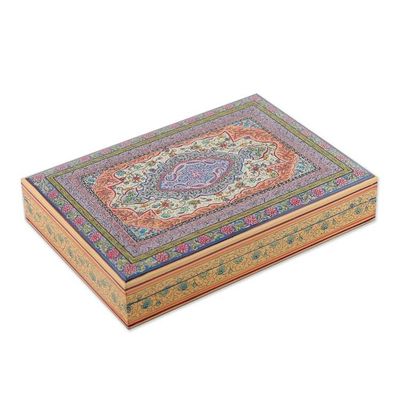 Alternate image for Painted Floral Weeping Willow Wood Decorative Box from India Celestial Bouquet