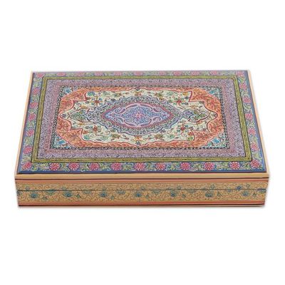 Alternate image for Painted Floral Weeping Willow Wood Decorative Box from India Celestial Bouquet