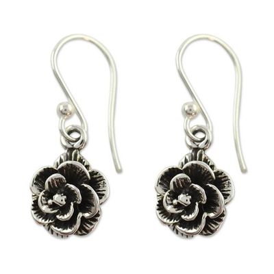 Alternate image for Floral Jewelry Sterling Silver Earrings from India Rose Moon