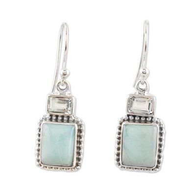 Alternate image for Larimar and Blue Topaz Dangle Earrings Beyond Bliss