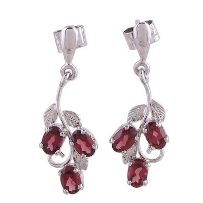 Alternate image for Garnet dangle earrings Deep Red Wine