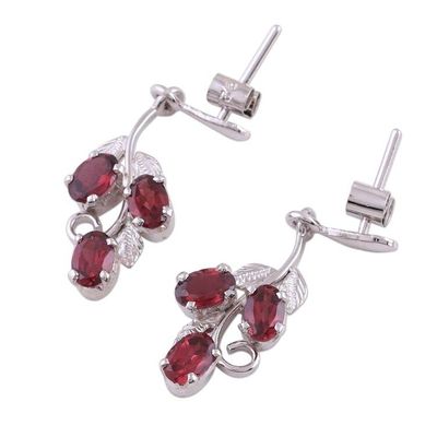 Alternate image for Garnet dangle earrings Deep Red Wine