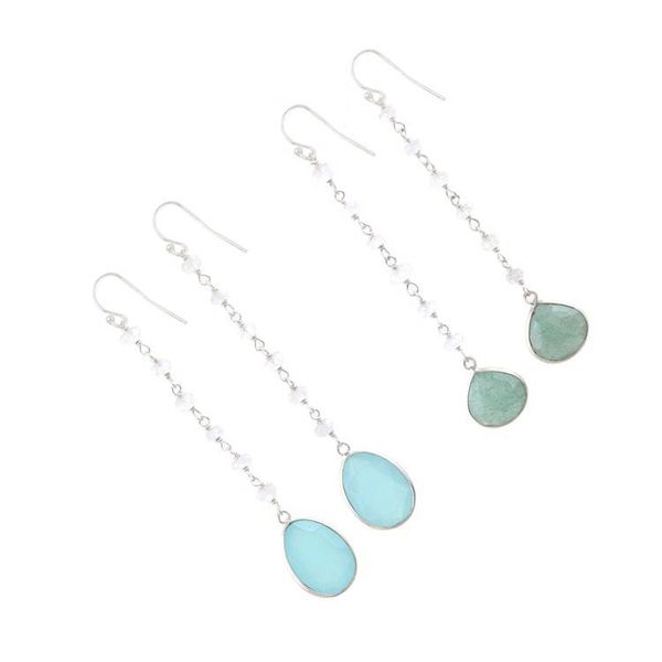 Alternate image for Polished Multi-Gemstone Dangle Earrings Set of 2 Harmonious Paradise