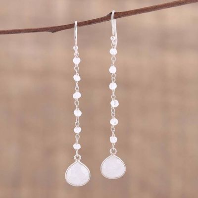 Primary image for Rainbow Moonstone Teardrop Dangle Earrings from India Morning Drops