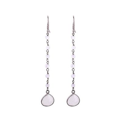 Alternate image for Rainbow Moonstone Teardrop Dangle Earrings from India Morning Drops