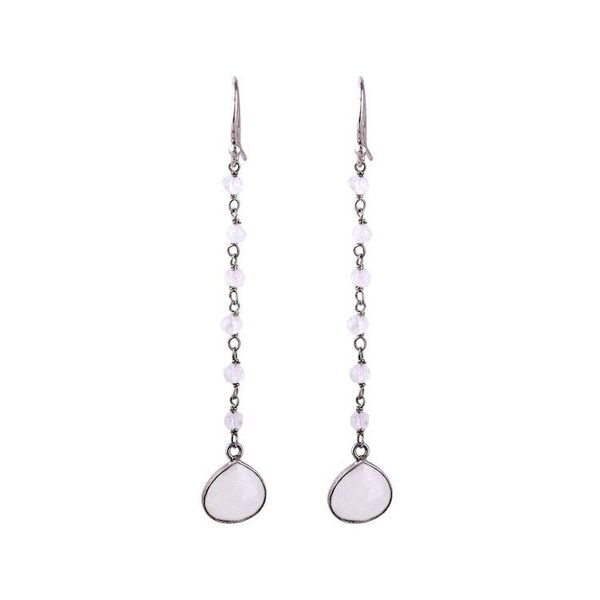 Alternate image for Rainbow Moonstone Teardrop Dangle Earrings from India Morning Drops